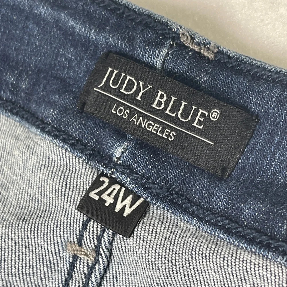 Judy Blue Dark Wash Mid Rise Skinny Fit Jeans Size 24W Stretchy No Distress - Picture 6 of 9